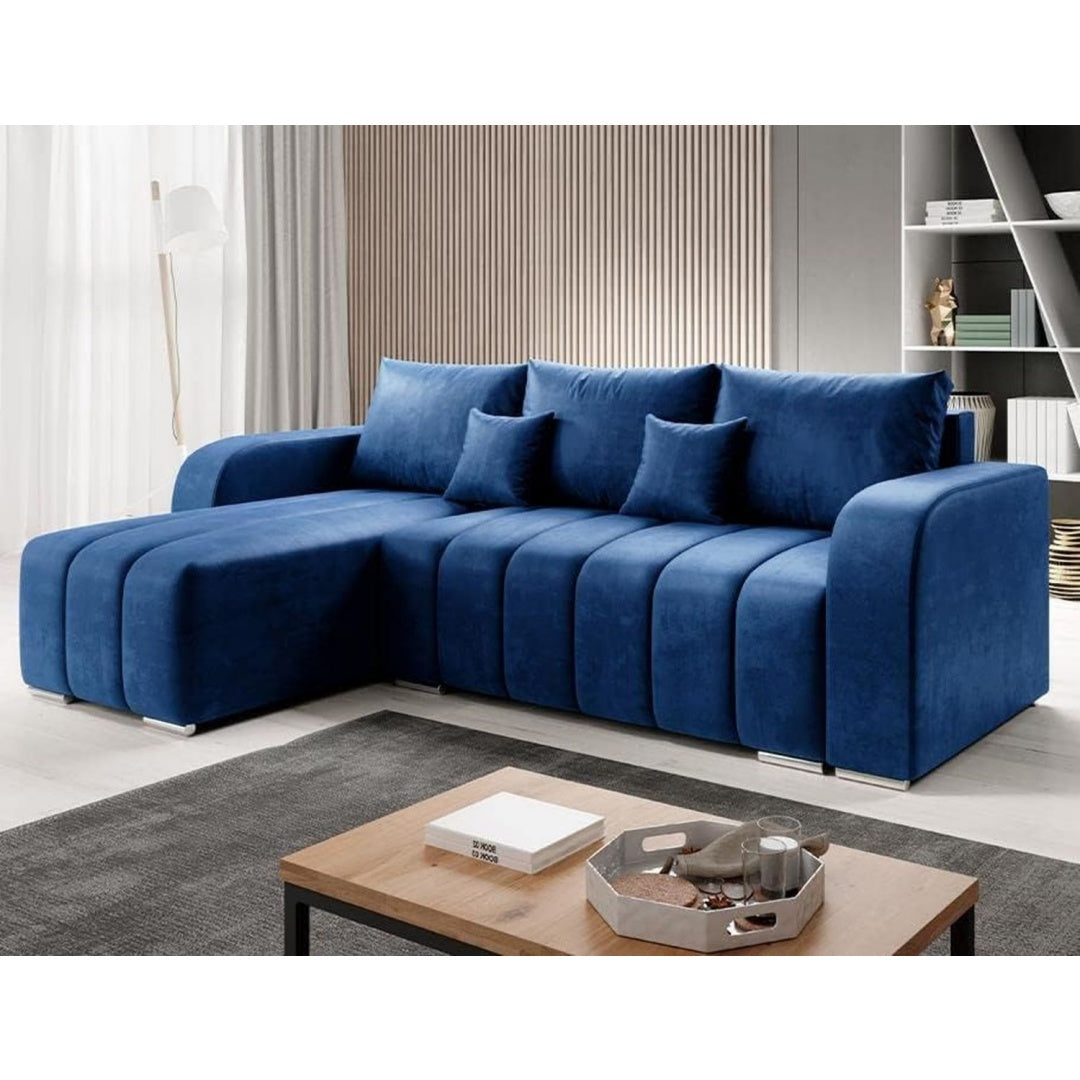 Sofa mit den Massen 245 x 86 x 147 cm in Blau