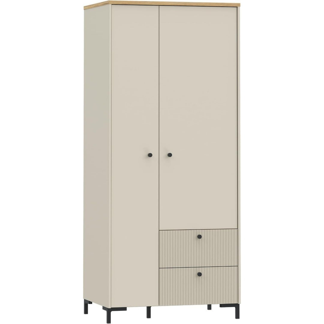 Kleiderschrank mit geschlossenem Stauraum und Holzoptik