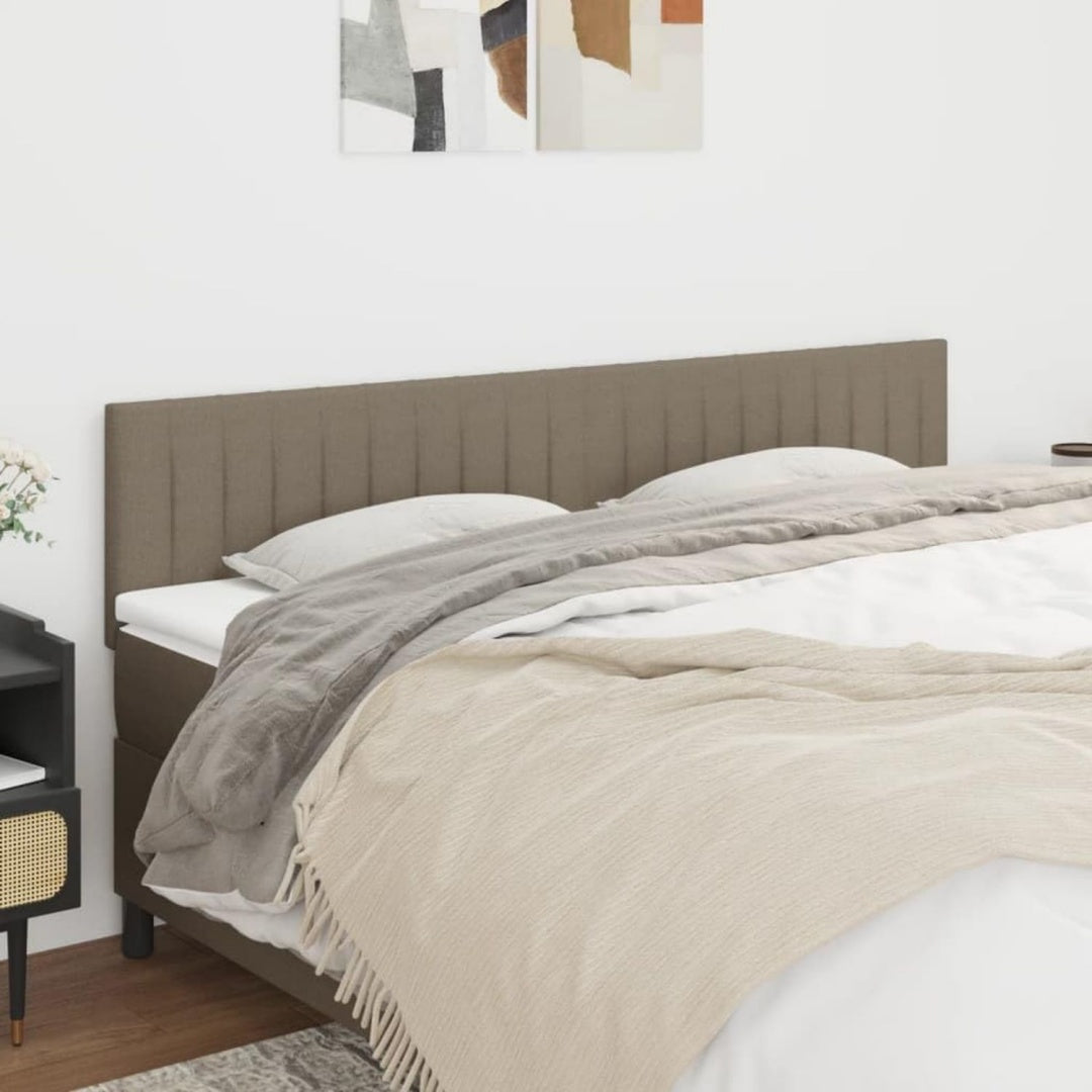 Kopfteil aus Stoff und Holzwerkstoff in Taupe