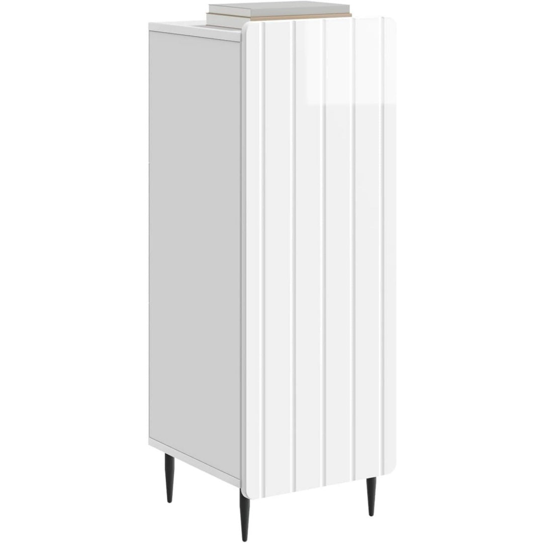 Sideboard mit verstellbaren Ablagen, geschlossenem Stauraum und einem Metallgestell