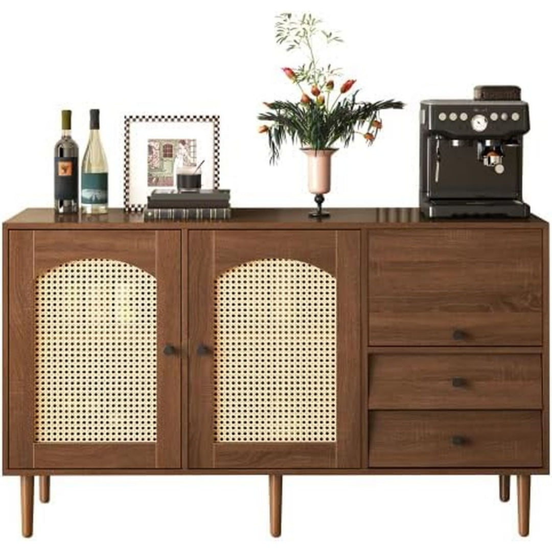 2 Schubladen und Holzbeine an dem Sideboard