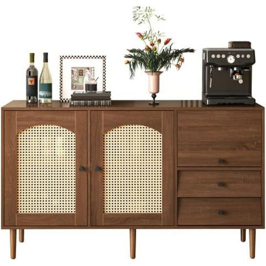 2 Schubladen und Holzbeine an dem Sideboard