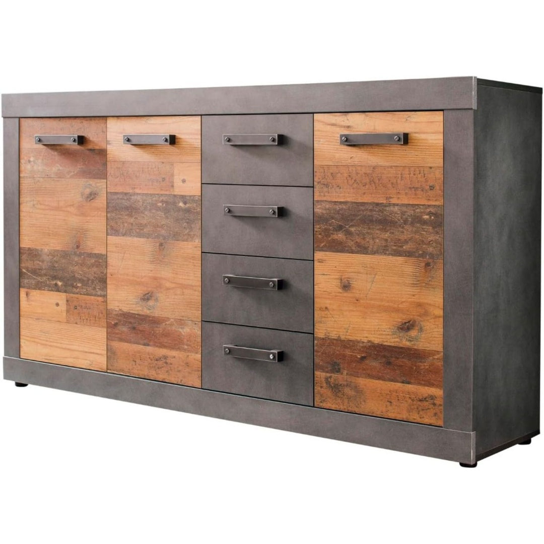 Geschlossener Stauraum und 4 Schubladen bestimmen das Sideboard