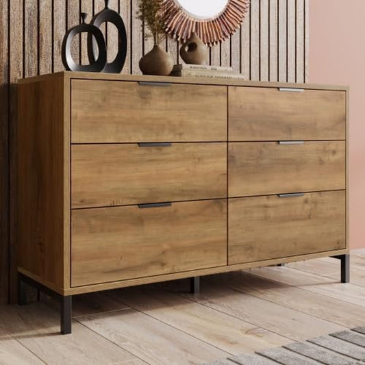 Das Sideboard vereint Hoehenverstellung mit Schubladen