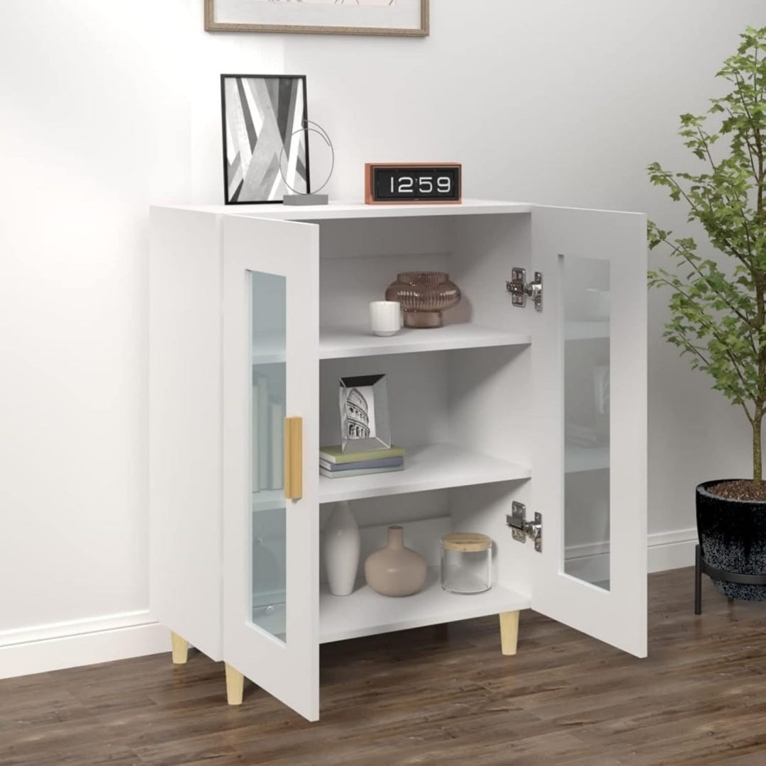 Vitrine in Weiss mit Glastueren