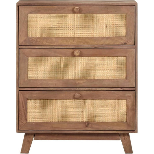 Sideboard verbindet geflochtene Elemente und Schubladen