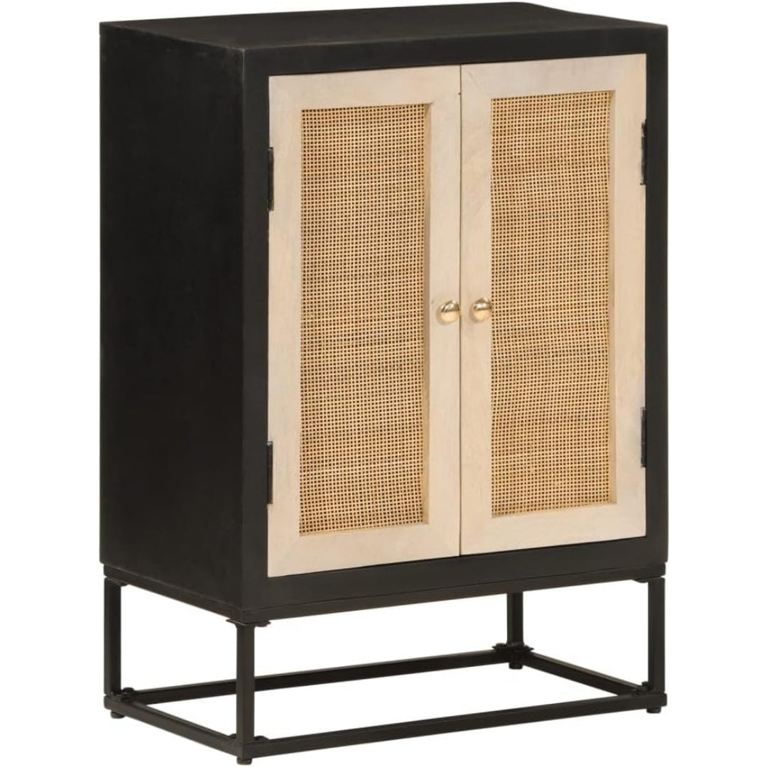 Sideboard mit den Massen 55 x 30 x 76 cm in Schwarz und Naturbraun