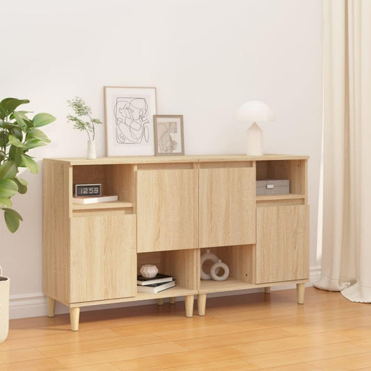 Holzbeine und Holzoptik an dem Sideboard