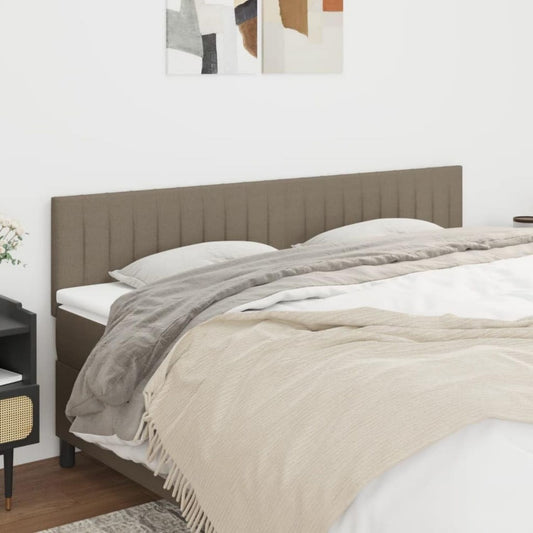 Kopfteil aus Stoff und Holzwerkstoff in Taupe