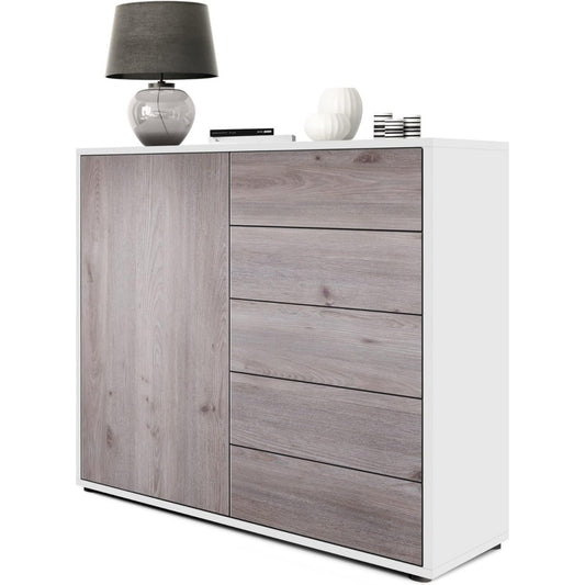 Sideboard verbindet 5 Schubladen und grifflose Fronten