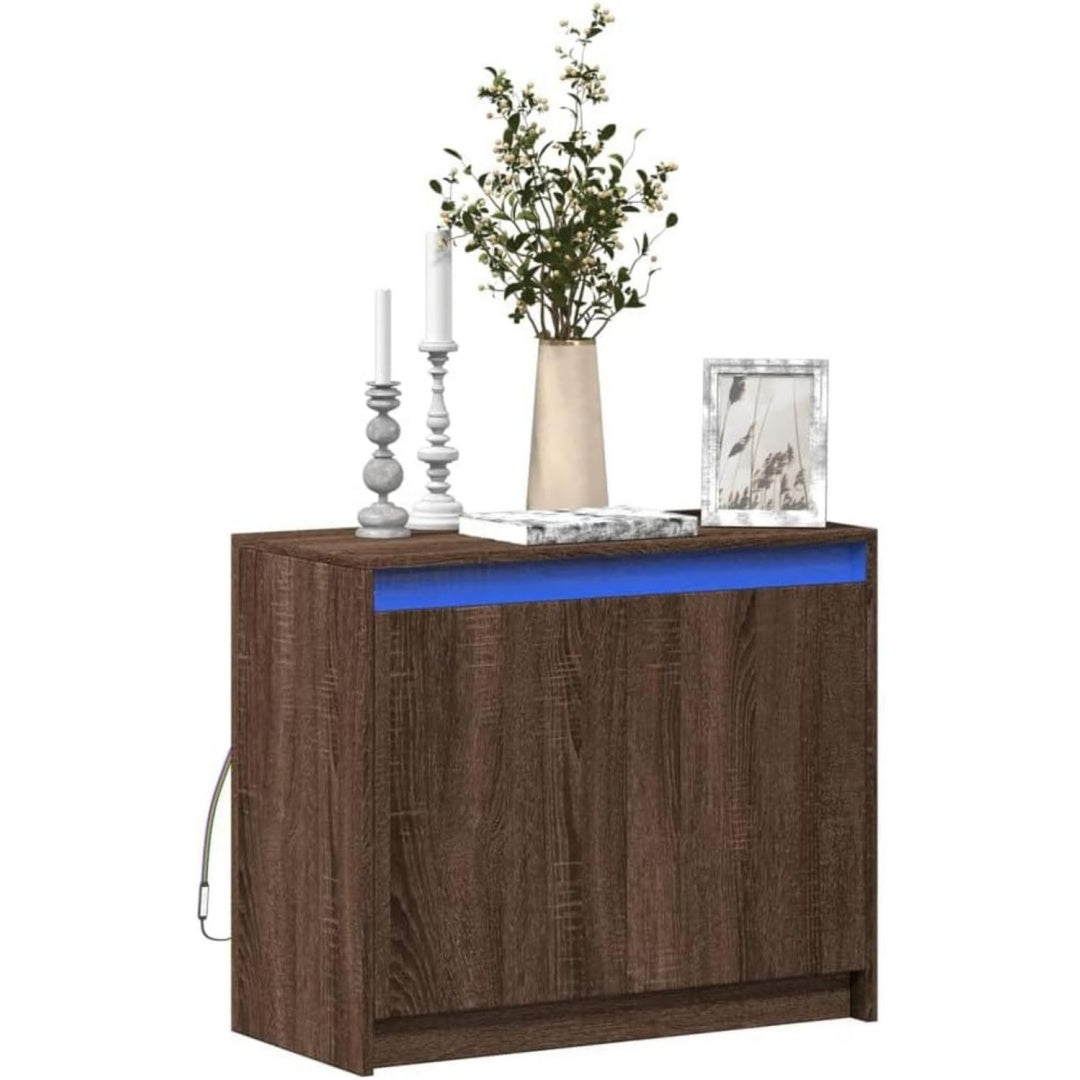 Das Sideboard misst 72 x 34 x 61 cm in Eichenbraun