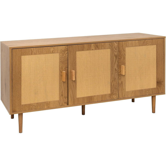 Flechtoptik trifft auf geflochtene Elemente an dem Sideboard